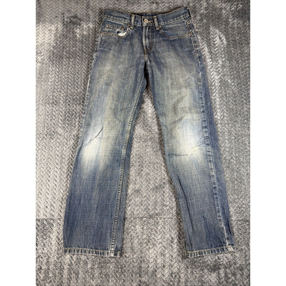 Levi's 514 Performance Straight Jeans Medium Wash Size 12 Reg (26x26) Distressed